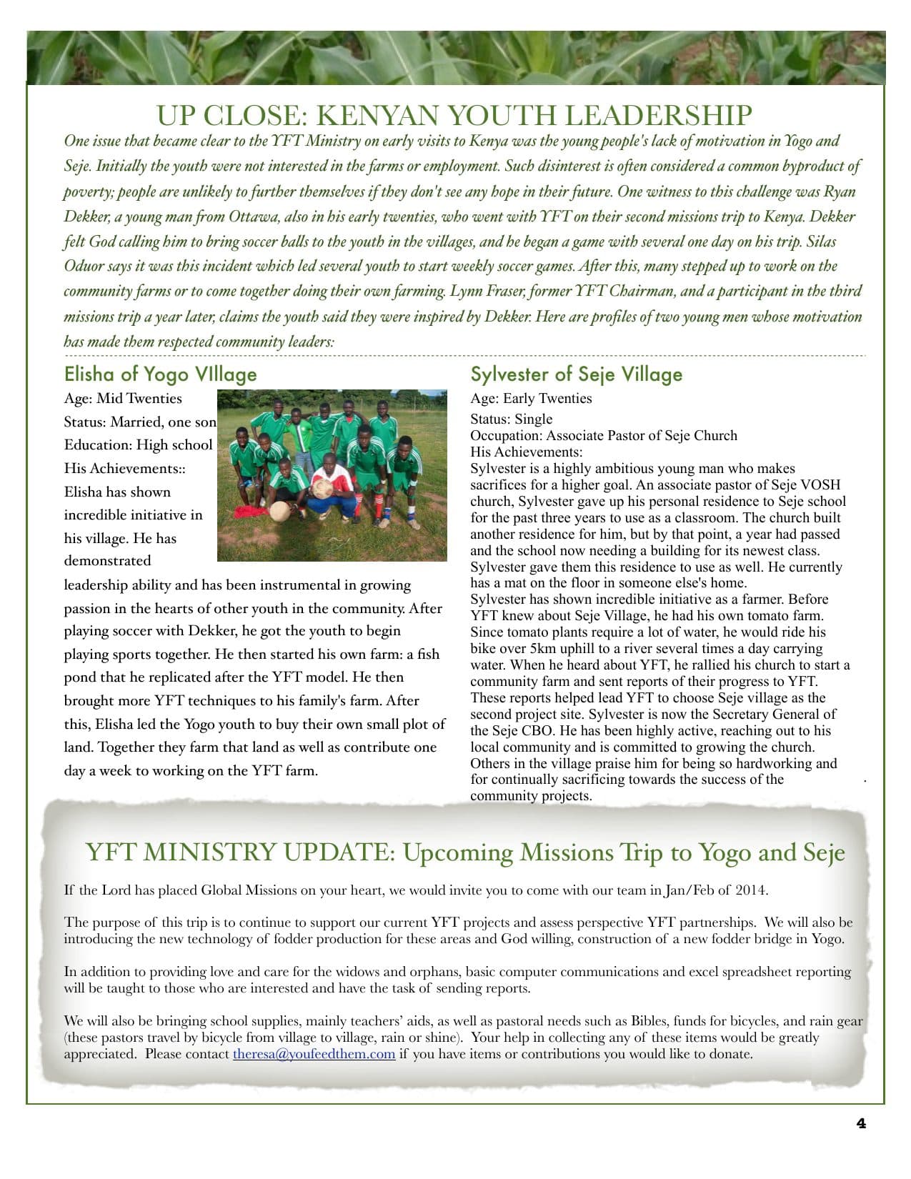 Fall 2013 Newsletter, page 4 of 6