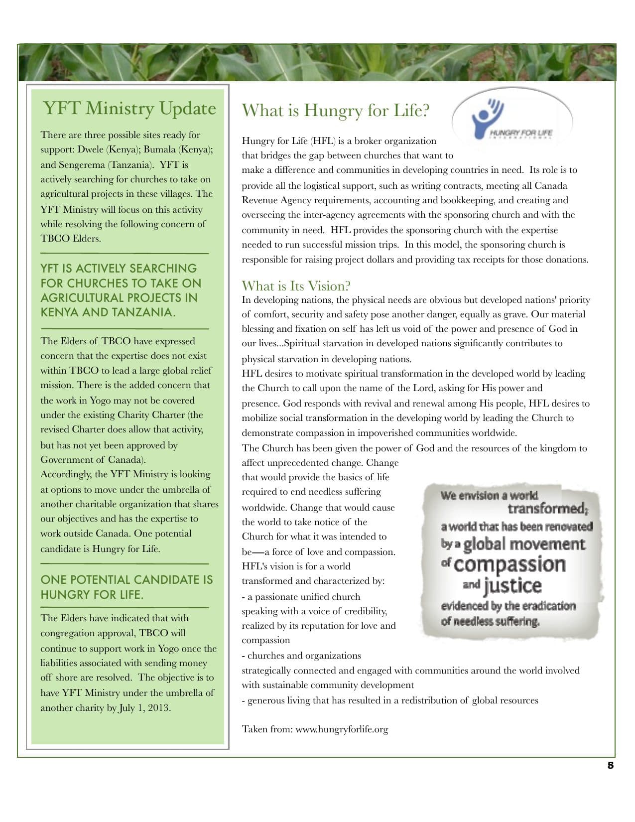 Spring 2013 Newsletter, page 5 of 6